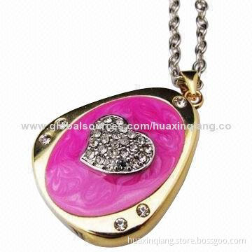 USB flash drive, diamond heart style, USB2.0, 5-year warranty